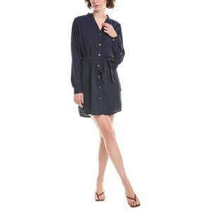 Maison Maar Womens  Tie Waist Shirtdress, Blue